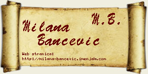 Milana Bančević vizit kartica